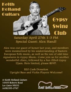 Los Gatos Gypsy Swing Club @ Keith Holland Guitars